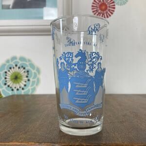 Vintage New Jersey GOP Drinking Glass, 1960s Blue Elephant Republican Tumbler
